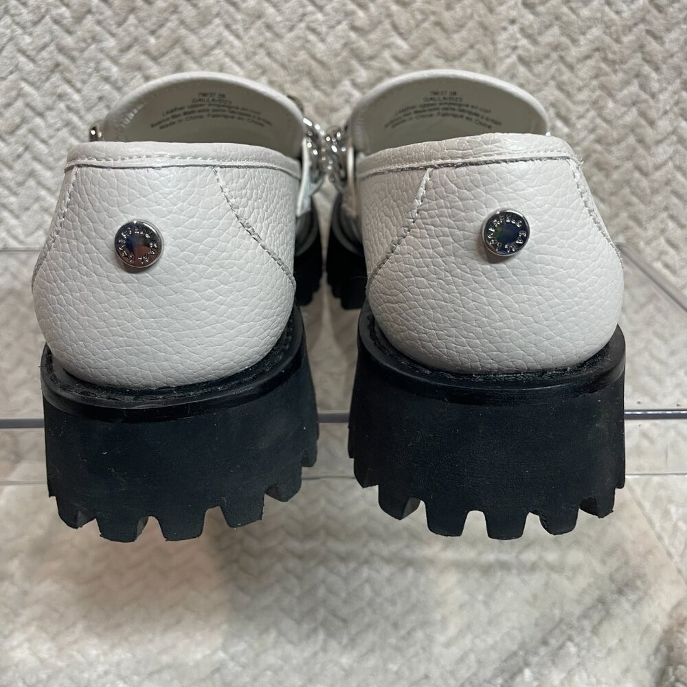 Karl Lagerfeld Paris Gemsy White Leather‎ Loafers Womens Size 7M Preppy Classic - Picture 5 of 11